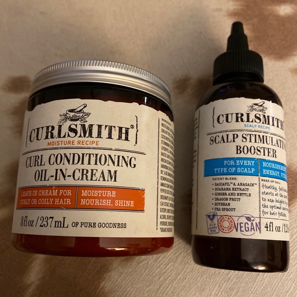 Curlsmith Curl Conditioning Oil-in-Cream and scalp stimulating booster 8 Oz, 4oz